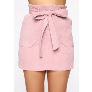 mauve corduroy tie mini skirt purple/pink